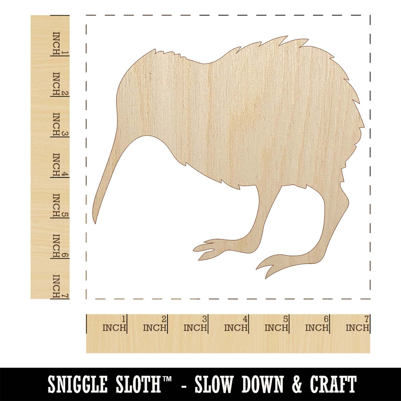 New Zealand Kiwi Bird Unfinished Wood Shape Piece Cutout for DIY Craft Projects